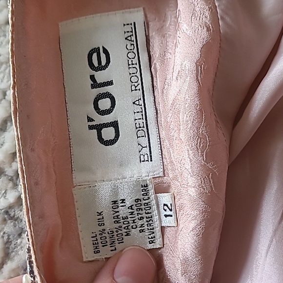 Vintage d'ore by Della Roufogali pink silk sequin and bead detail party jacket - Picture 5 of 8